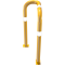 Anti-nudge hoop 90 | one sided- deep version | steel tube  76 mm | yellow / black | one-sided, left | height above ground: 1150 mm | to be fixed by plugs